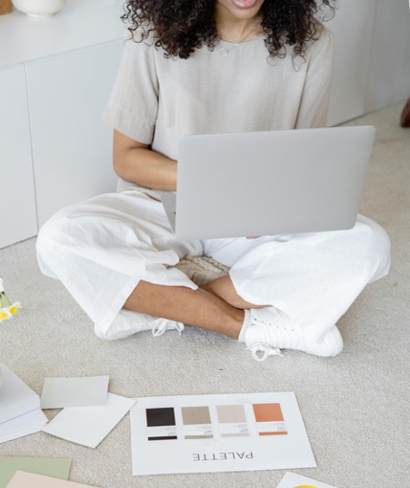 woman webdesigning on a laptop